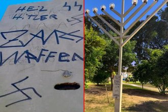 Recurren a la Justicia para investigar quiénes realizaron pintadas antisemitas en un monumento judío