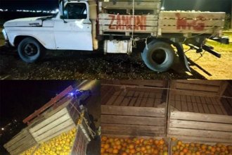 Los vieron salir de una quinta en un viejo camión cargado de naranjas robadas. “Operativo cerrojo” logró interceptarlos