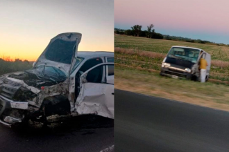 Conductor se durmió mientras manejaba en la ruta, cruzó de carril y chocó de frente contra una camioneta