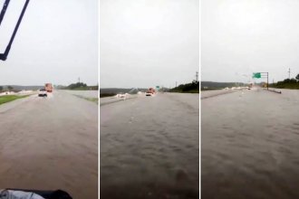 La autovía de la RN14, llena de agua: revelador video de un automovilista y las recomendaciones de la concesionaria