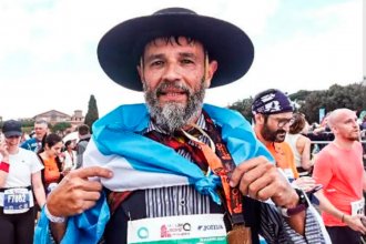 Entrerriano corrió los 42 kilómetros del Maratón de Roma vestido de gaucho y con alpargatas