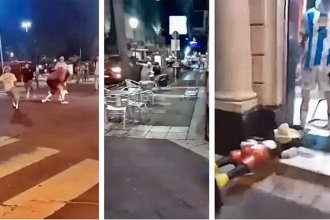 Tiraron al piso a Mickey, pero “Messi salió ileso”. Hubo corridas, golpes y debieron cortar el tránsito en pleno centro