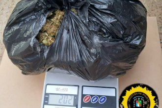 Detectan bolsa con más de 200 gramos de droga en control vehicular de rutina