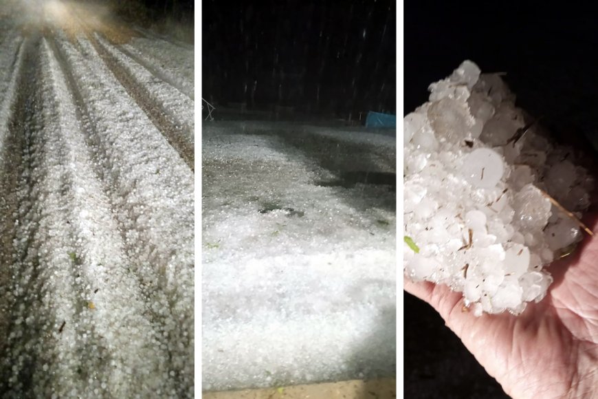 Así granizó en Colonia San Pedro, Federación.