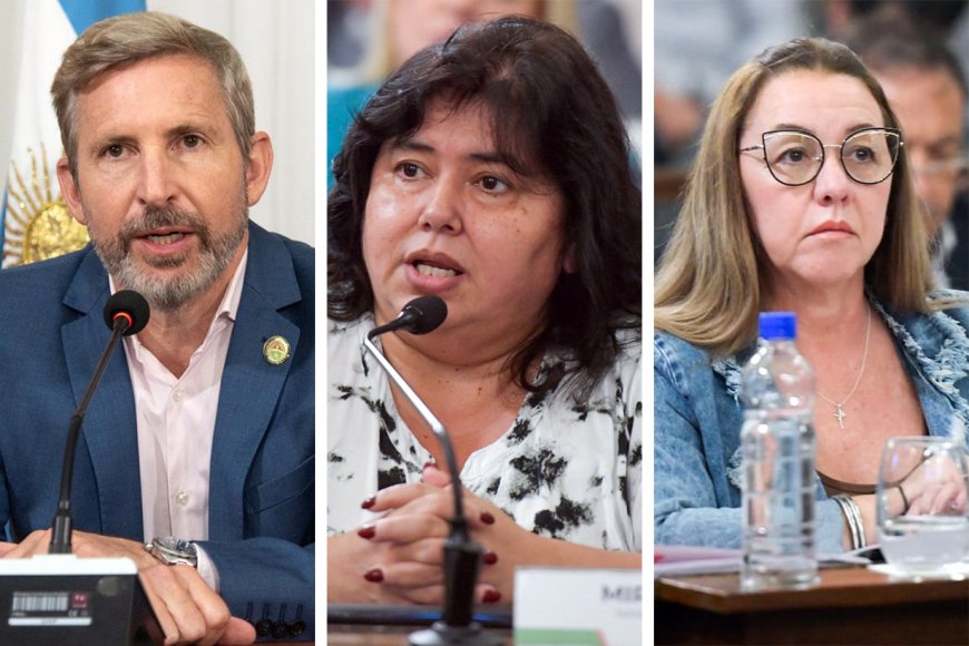 Frigerio y las senadoras Miranda y Díaz.