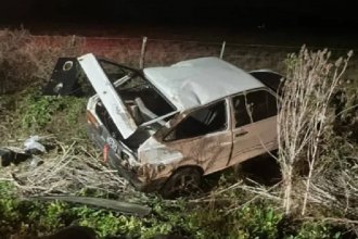 Cinco personas fueron trasladadas al hospital luego de volcar en ruta entrerriana