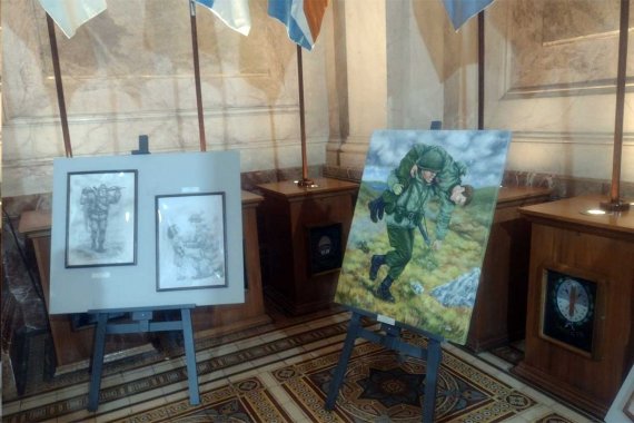 "Los soldados de San Martín en Malvinas": un héroe de Gualeguaychú entre los homenajeados y un artista de Liebig expuso sus obras
