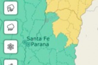 Emitieron alerta amarilla por fuertes tormentas y lluvias para una región de Entre Ríos