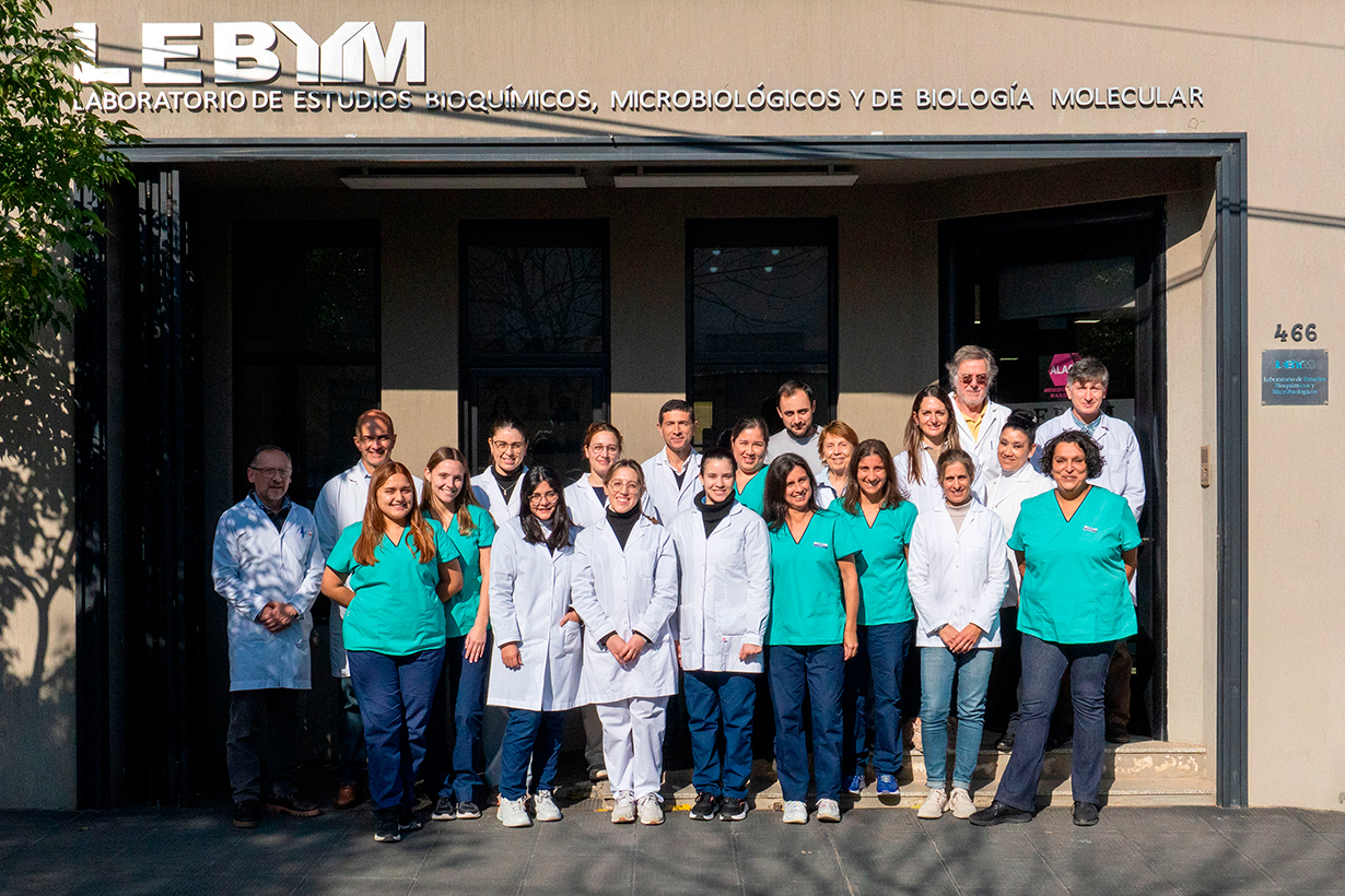El staff del laboratorio Lebym de Concordia.
