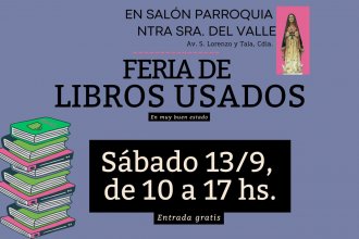 A beneficio de las obras de la capilla San Miguel, harán una nueva feria de libros usados