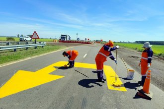 Vialidad Nacional realizó trabajos de señalamiento en rutas nacionales 14, 18 y A015, entre otras de Entre Ríos