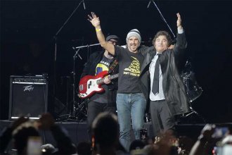El candidato a senador de Entre Ríos tocó en la “banda” de Milei en el Movistar Arena