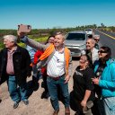 “Este lugar estaba desplomado; hubo que hacer un bypass y ahora lo pudimos arreglar”, destacó Frigerio desde RP20