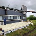Federación Entrerriana de Bomberos: se desplomó parte de la estructura trasera tras el temporal