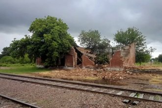 La tormenta provocó el derrumbe de la antigua estación ferroviaria en el centro de Entre Ríos