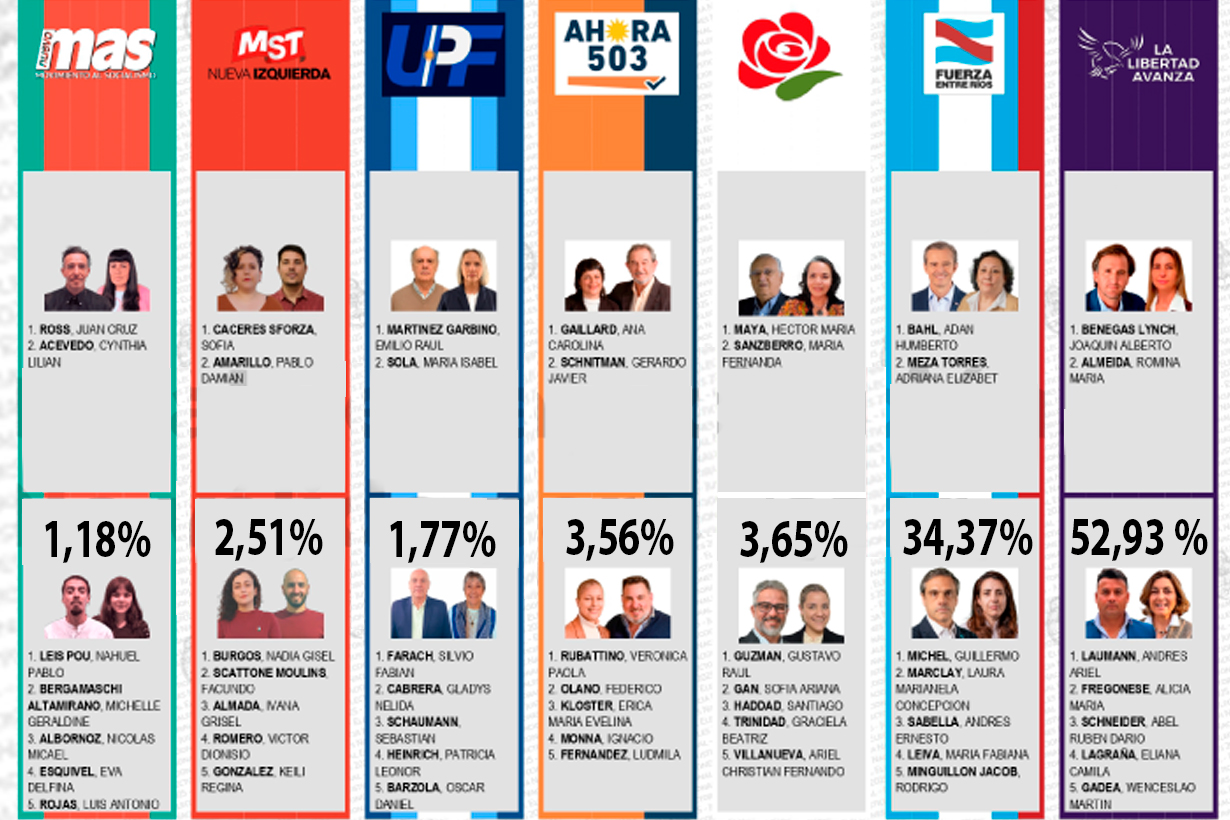 Elección para Diputados con el 99,63% escrutado.