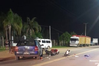 Un motociclista resultó gravemente herido tras colisionar con un automóvil en acceso a Colón