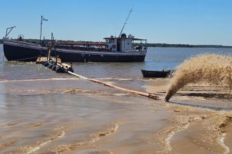 En Punta Colón, comenzó el refulado de las playas. También volcarán arena en el balneario Norte y el Inkier