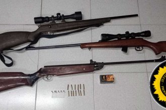 Secuestran armas de fuego y municiones, en un allanamiento por violencia familiar y amenazas