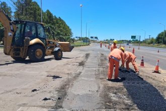 Tres puntos de la Autovía del Mercosur concentran obras de bacheo y mantenimiento
