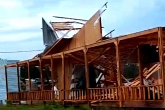 Fuerte temporal ocasionó destrozos en un camping entrerriano