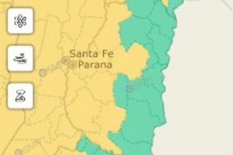 Alerta meteorológica amarilla por tormentas para siete departamentos