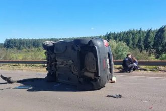 Auto volcado, joven en shock y circulación asistida en la RN14