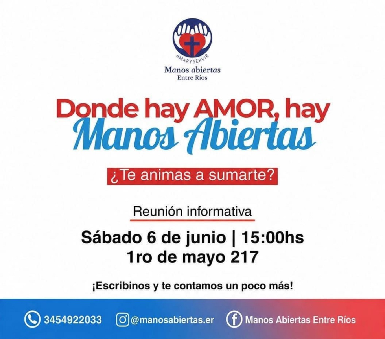 Para fortalecer su labor solidaria, la fundación Manos Abiertas Concordia convoca a nuevos voluntarios - Noticias - Elentrerios.com