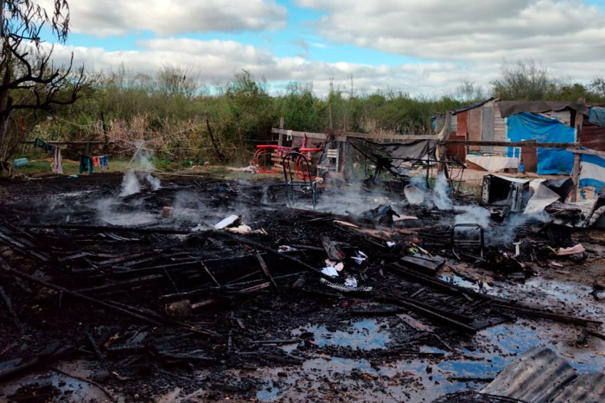 Así quedó la vivienda que se incendió en Concordia