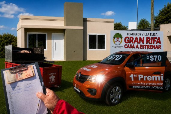 Del &ldquo;Chancho móvil&rdquo; al auto y una casa a estrenar: cómo Bomberos Villa Elisa consolida un modelo propio de financiamiento