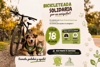 Convocan a participar de una bicicleteada solidaria para ayudar a animales rescatados