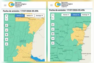 El Servicio Meteorológico emitió un alerta amarillo por tormentas para Entre Ríos durante este fin de semana