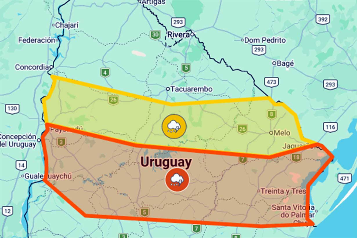 Alerta naranja. INUMET advierte que el riesgo de tormentas fuertes no desapareció - Noticias - Elentrerios.com