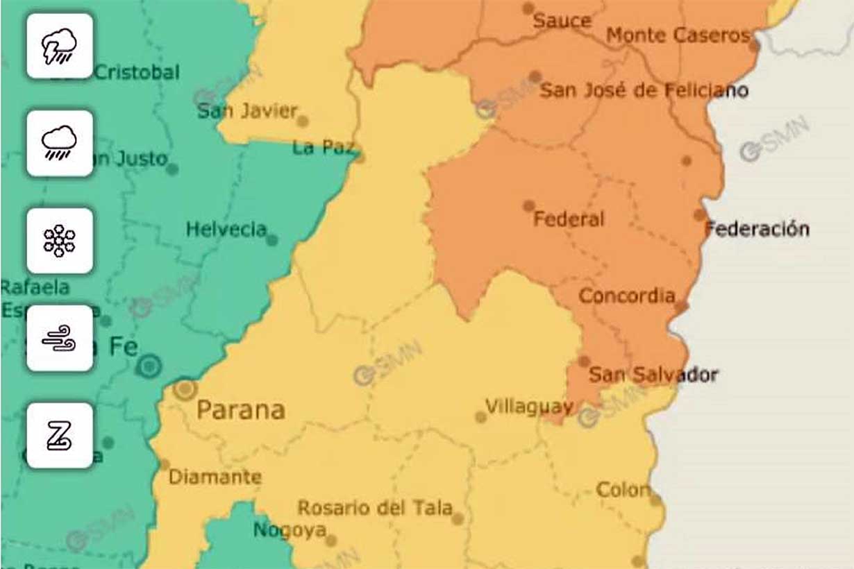 Otra alerta naranja por tormentas intensas para el norte de Entre Ríos - Noticias - Elentrerios.com