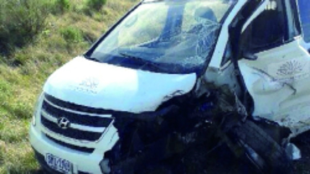 Así quedó la camioneta con la que chocó Gadea.