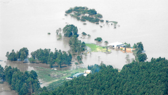 El lugar en el mundo de Urribarri, inundado.