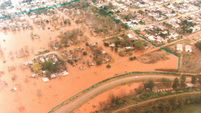 Una muestra de la inundación sin la defensa norte