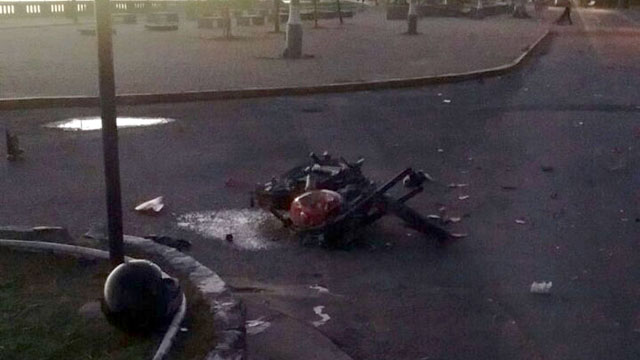 Así quedó la moto chocada por Rodríguez Larroza