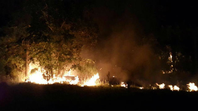 Incendio en campos aledaños al Yuquerí Grande.