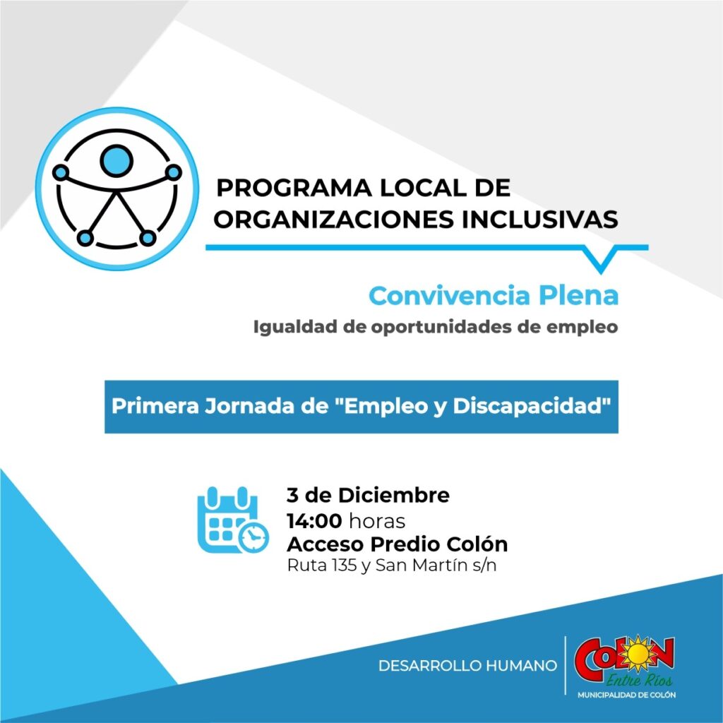 Programa Local de Organizaciones Inclusivas: Primera Jornada de “Empleo y Discapacidad”