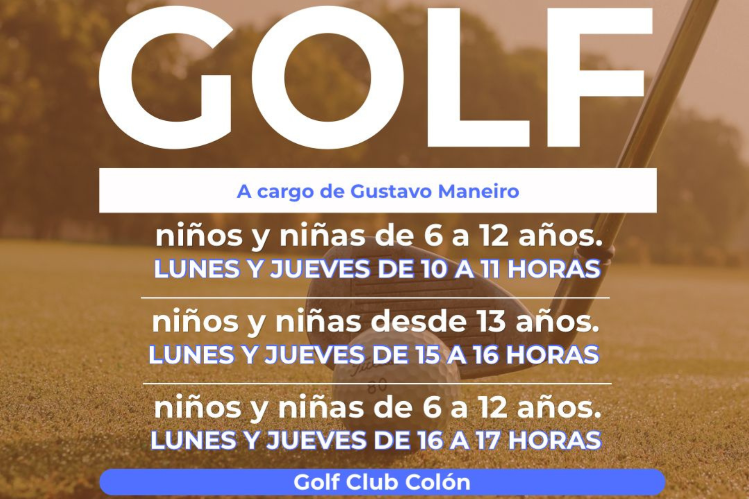 Se abren las inscripciones para la Escuela Municipal de Golf del Ciclo 2026