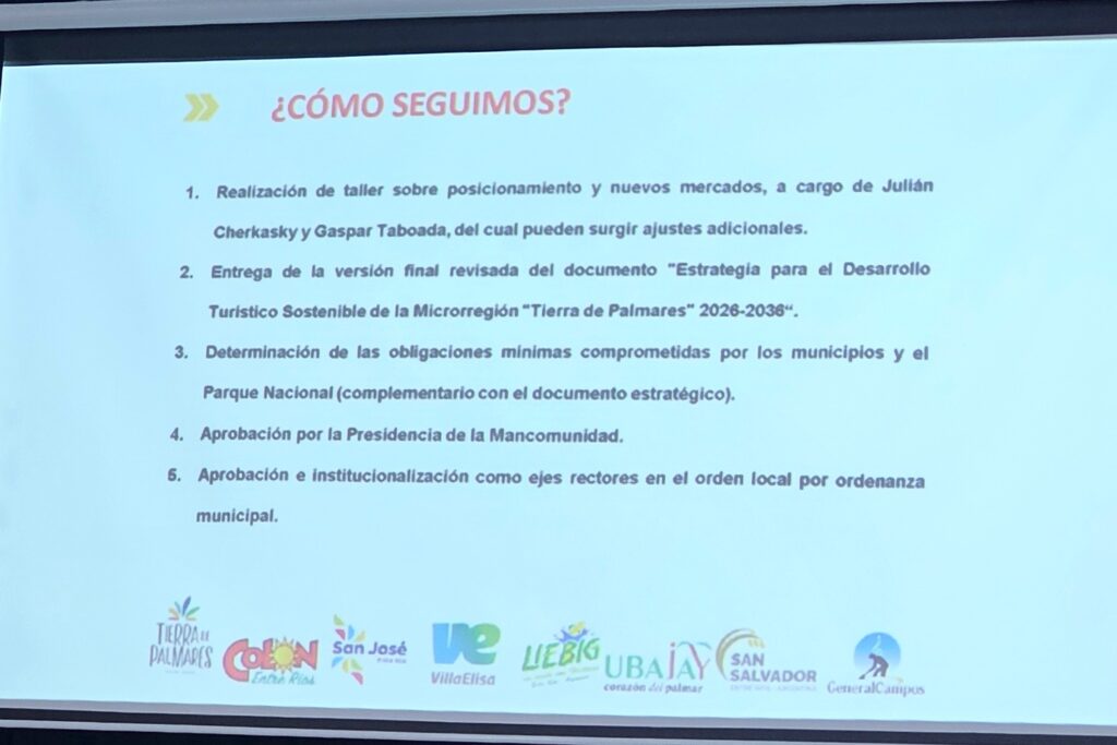 Colón y la microrregión Tierra de Palmares avanzó en la definición de nuevos mercados y una hoja de ruta turística para la próxima década