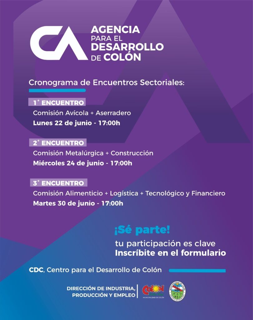 La Agencia para el Desarrollo de Colón convoca a nuevos Encuentros Sectoriales para fortalecer la agenda productiva local
